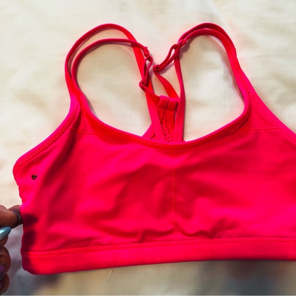 LORNA JANE Small Funky Pink Sports Bra Crop Top - Cross-over Straps - Picture 13 of 16